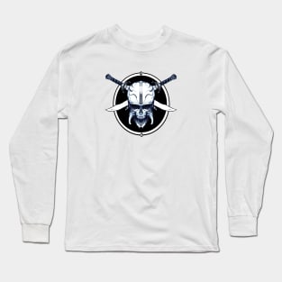 Demon Skull and Crossed Blades Long Sleeve T-Shirt